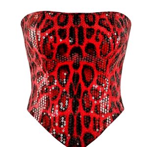 Корсет " КРАСНЫЙ ЛЕОПАРД " с пайетками